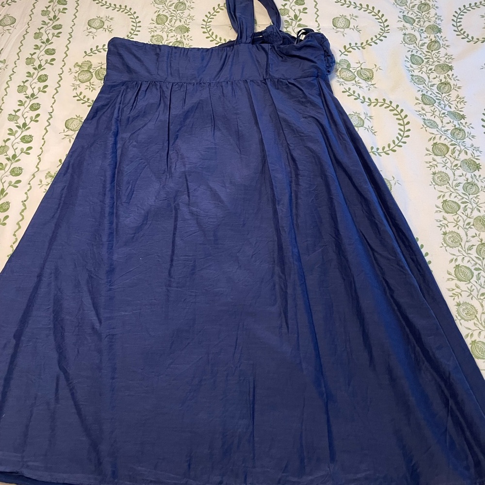 Elegant Blue One-Shoulder Dress - Picture 6 of 8